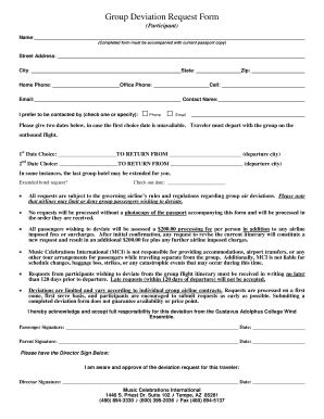 Fillable Online Gustavus Group Deviation Request Form Gustavus