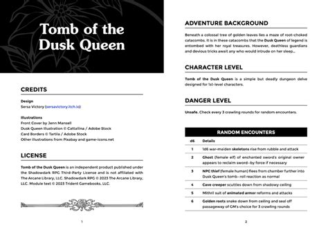 Tomb Of The Dusk Queen Shadowdark By Sersa Victory