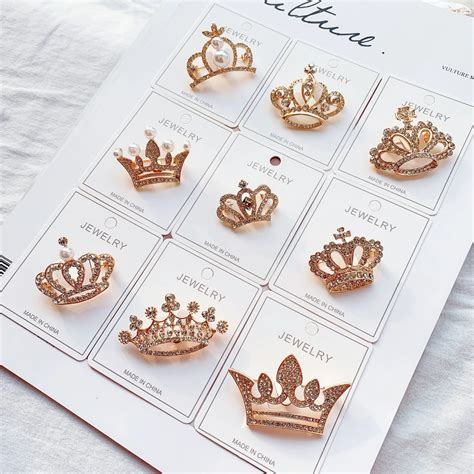 Женская брошь в виде короны со стразами | AliExpress