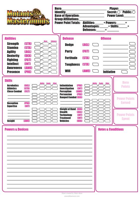 Mutants And Masterminds 3e Hero Sheets Oskar Ghoti S Ko Fi Shop Ko Fi ️ Where Creators Get