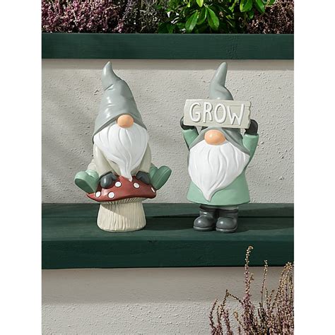 Hand Painted Gonk Set Of 2 Outdoor And Garden George At Asda