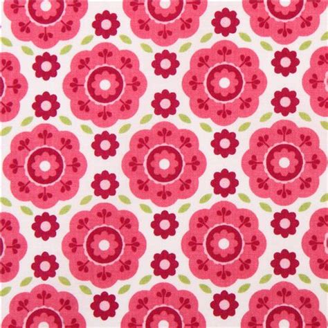 Pink White Floral Flower Fabric Riley Blake Summer Song 2 Fabric By