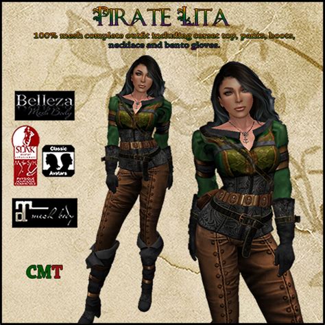 Second Life Marketplace Pirate Lita Emerald