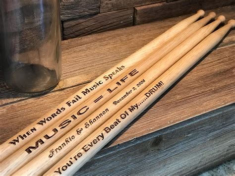 Personalized Drum Sticks Engraved Wood Drumsticks Etsy