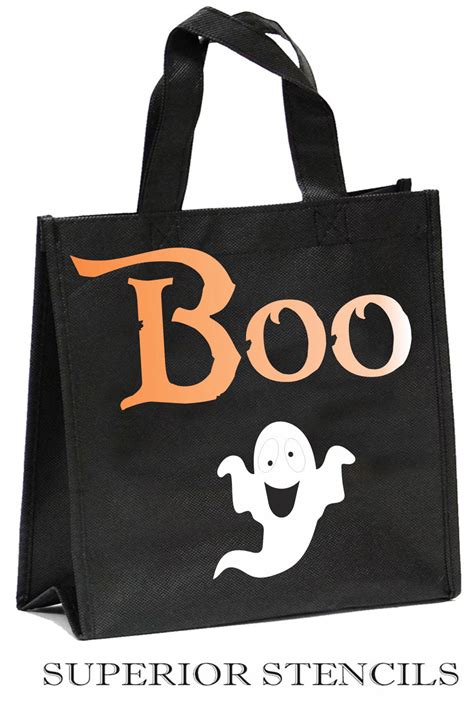 Boo with Ghost Stencil - Create Cute Halloween Bags or Halloween signs ...