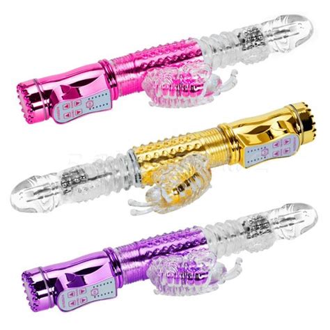 Thrusting G Spot Rabbit Dildo Vibrator Rotating Clitoris Stimulator