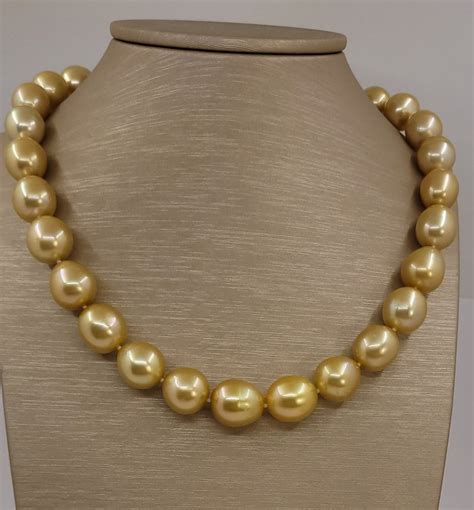 No Reserve Algt Certified Deep Golden South Sea Pearls Big Size