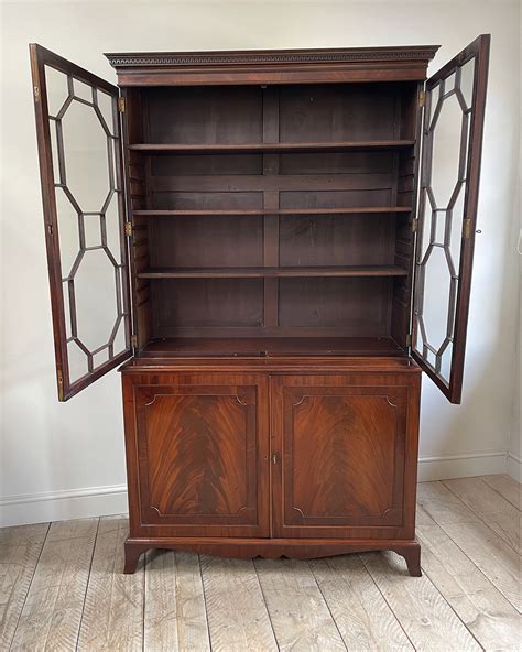 Antique Bookcase Cabinet Georgian Bookcase Mahogany Bookcase Large