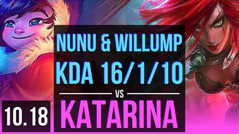 NUNU WILLUMP Vs KATARINA MID KDA 16 1 10 2 Early Solo Kills KR