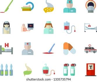 Color Flat Icon Set Blood Transfusion Stock Vector Royalty Free