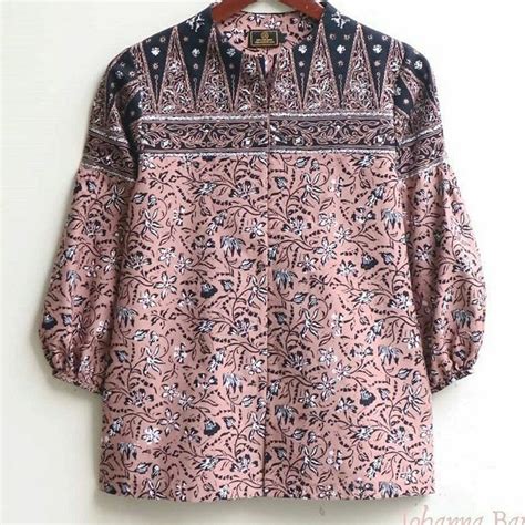 Johanna Batik Top Desain Blus Pakaian Kerja Wanita Busana Batik