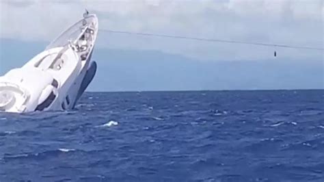 Super Yacht Sinks In The Mediterranean Sea Off The Coast Of Southern