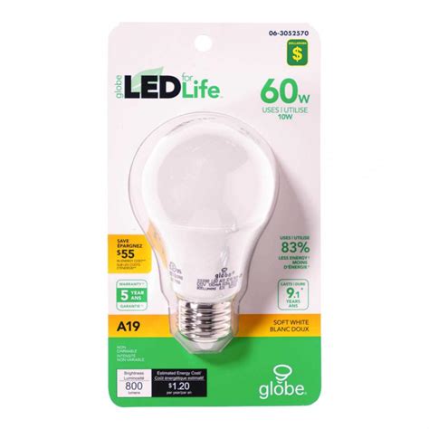 A19 60w Led Soft White Light Bulb Dollarama