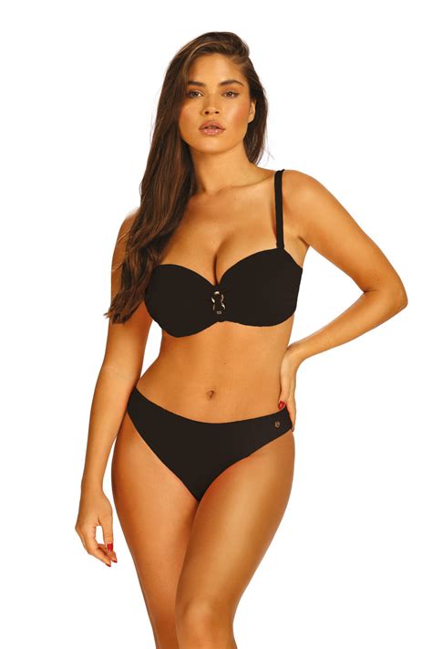 Strój kąpielowy dwuczęściowy bikini prążkowane Self Alicante Black D Inna marka Sport