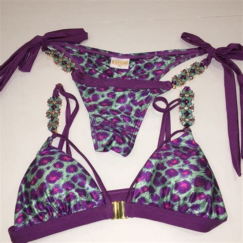 Purple And Teal Jeweled Bikini Gem