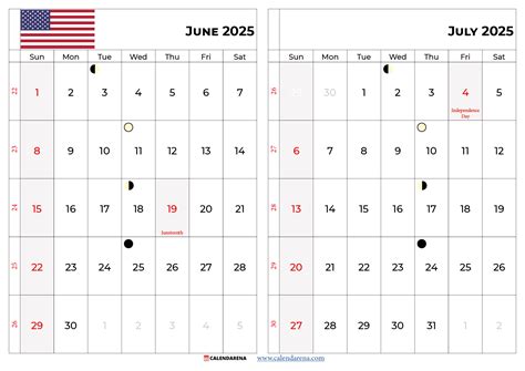 June 2025 Calendar Usa With Holidays