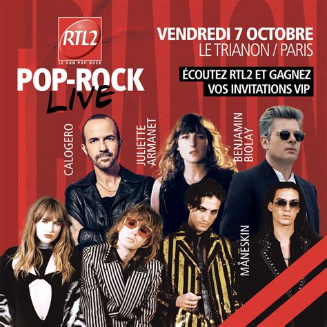 Assistez Au RTL2 Pop Rock Live Au Trianon Avec Voyages Catteau