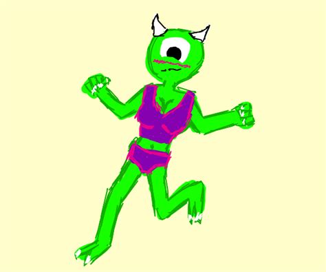 Mike Wazowski but he a hot anime babe - Drawception