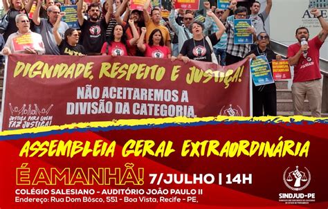 Amanh Participe Da Assembleia Geral Do Sindjud Pe Nesta Sexta Feira