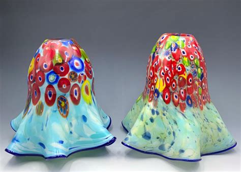 Sold Price Pair Of Murano Style Millefiori Glass Lamp Shades August 6 0122 11 00 Am Cdt