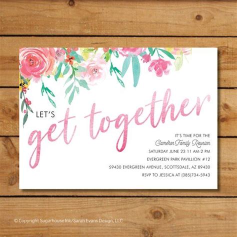 Let's Get Together for a family reunion invitation | Family reunion ...