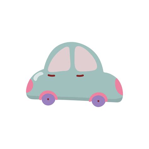 Vector single colorful cute clipart of a toy car. Hand drawn style. In ...