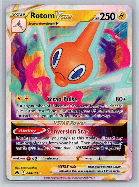 Rotom Vstar 046 159 Crown Zenith Ultra Rare Pokemon Card TCG