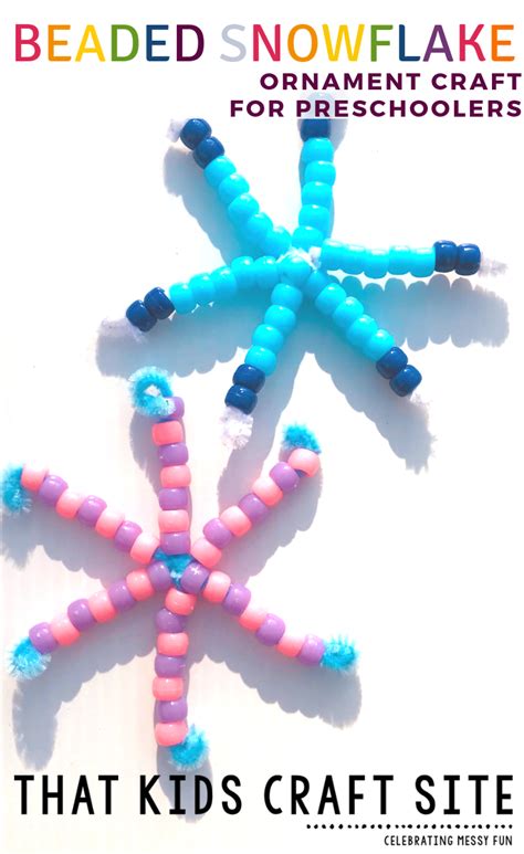 Beaded Snowflake Craft for Preschoolers - That Kids' Craft Site