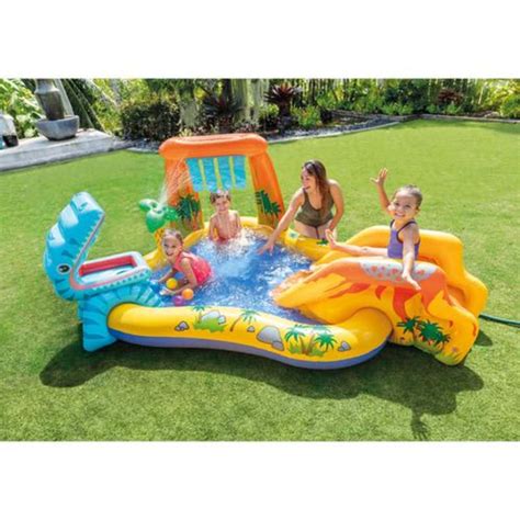 Piscina Inflable De Dinosaurio Con Resbaladero Nuevo Y Sellado Zona