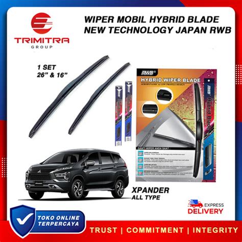 Jual Wiper Mobil Xpander Cross Karet Wiper Frameless Hybrid Blade Set