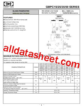 GBPC5006 Datasheet PDF GOOD ARK Electronics