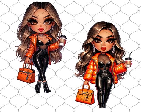 Chibi Orange Neon Latina Png Chibi Dolls Png Chibi Girl Png Latina Woman Png Latina Png
