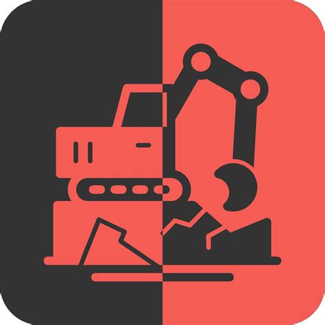 Excavation Red Inverse Icon 39517317 Vector Art At Vecteezy