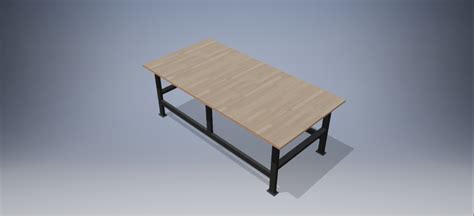 Meja Kerja / Table / Workbench | 3D CAD Model Library | GrabCAD