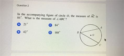 Solved Question In The Accompanying Diagram Of Circle O Chegg