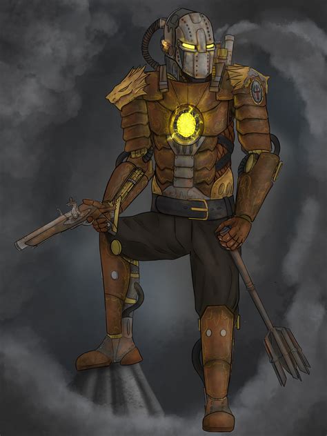 [OC] [Art] My warforged cleric "Roger" who is a robot out of time : r/DnD