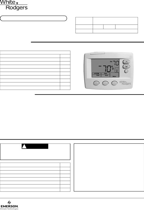 White Rodgers Thermostat 1f86 0471 User Guide