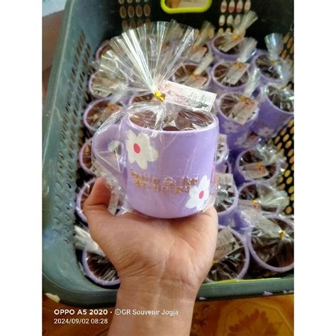 jual souvenir mug motif bunga minimal pcs shopee indonesia