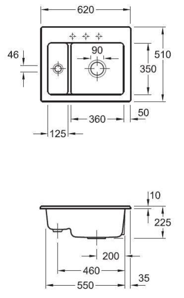 Villeroy Boch Subway XM Cuve à encastrer Villeroy Boch 1 bac 1