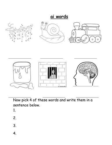 Ai Words Worksheet Teaching Resources