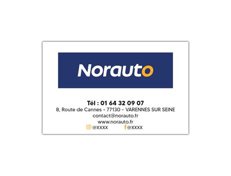 Norauto Carte De Visite Centre Recto Model A Mecapub