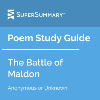 The Battle of Maldon Poem Study Guide by SuperSummary | TPT