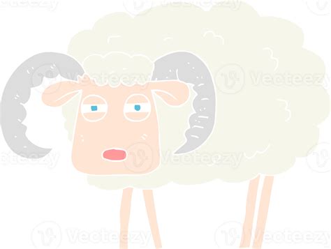 flat color illustration of a cartoon ram 36359437 PNG