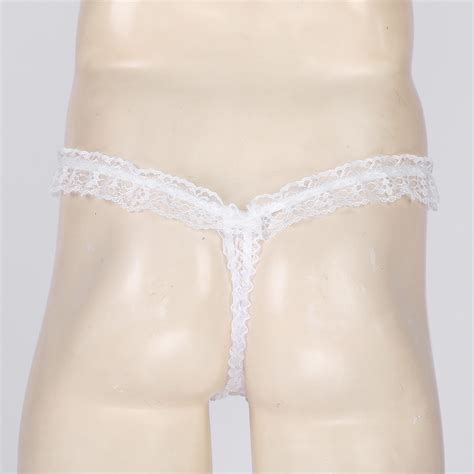 Mens Sexy Thongs Briefs Lace Hollow Out G String Gay Sissy Panties Underwear Ebay