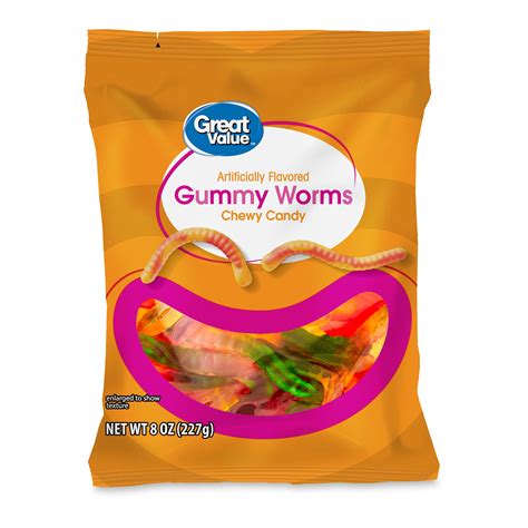 Great Value Gummy Worms Chewy Candy 8 Oz