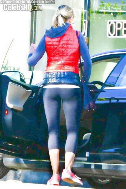 EXCLUSIVE Cameron Diaz Wearing Spandex Ass Leaving Gym In La See