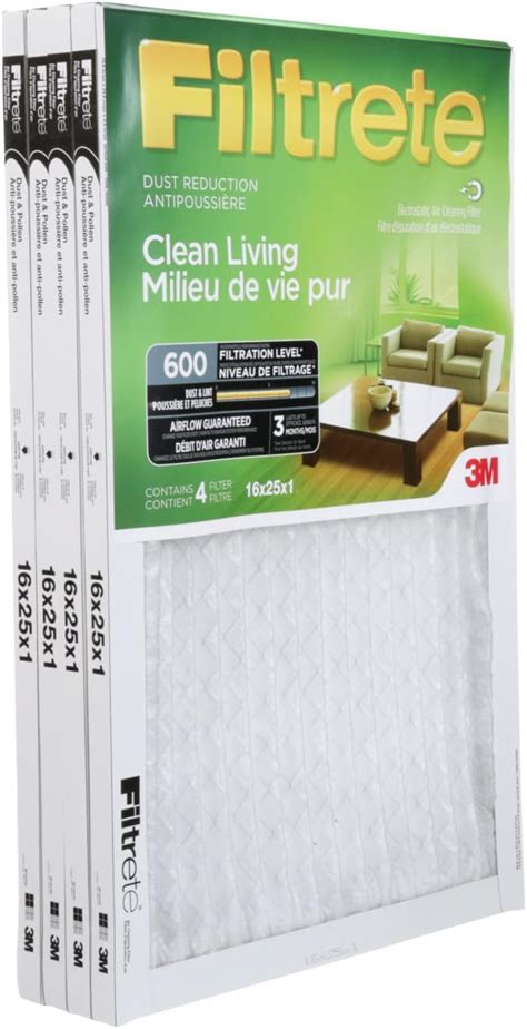 Filtrete 16x25x1 Furnace Filter Mpr 600 Merv 7 Clean Living Dust