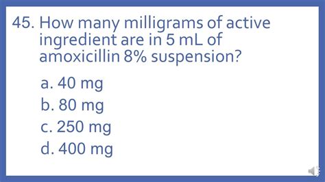 Ptcb Ptce Practice Test Question Mg Amount In Concentration Math