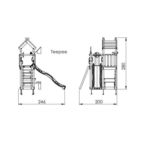 Turn De Joaca Mic Teepee Cu Tobogan Jungle Gym