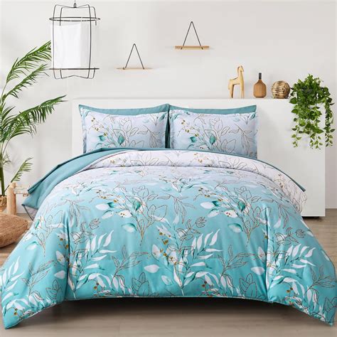 Amazon WONGS BEDDING Comforter Set Queen Size 7 Pieces Aqua